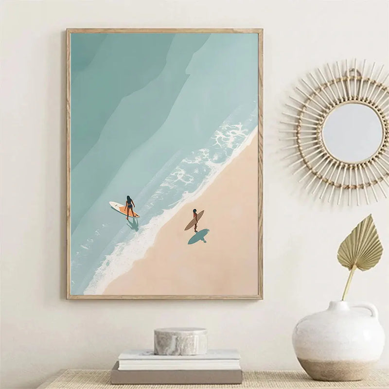 Tableau grande affiche de plage art mural minimaliste pour une ambiance estivale