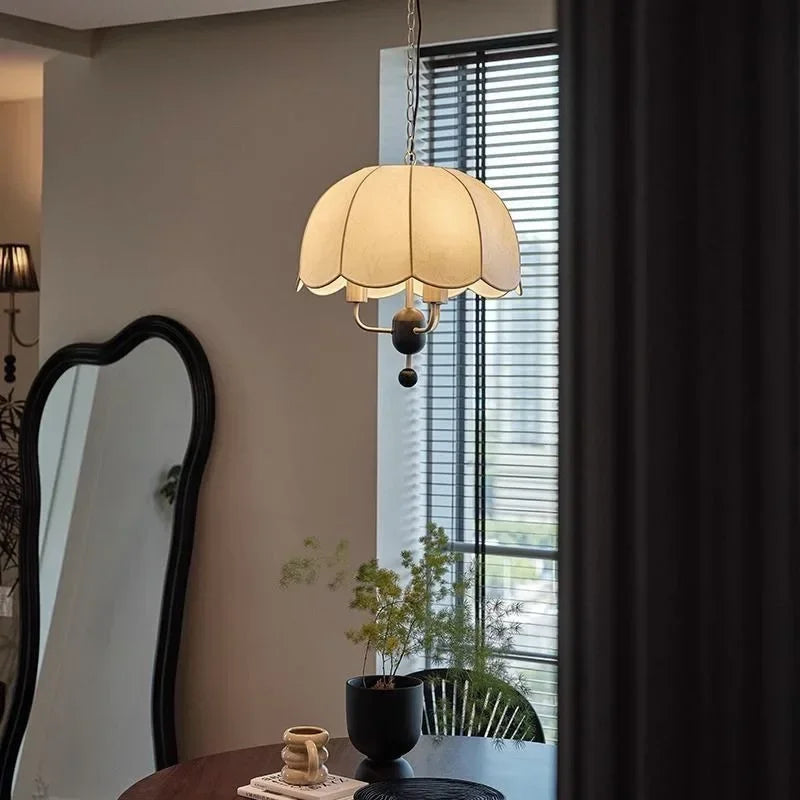 lustre rétro en tissu lumineux pour décoration intérieure