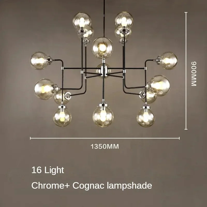 lustre artistique en verre pour décoration intérieure moderne