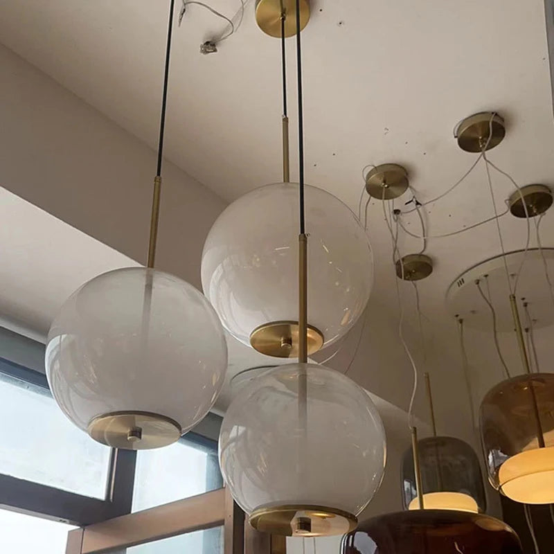 suspension en verre pour îlot de cuisine design élégant et moderne