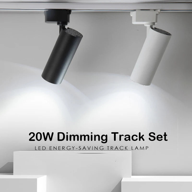 spot sur rail dimmable tricolore pour éclairage intérieur intelligent