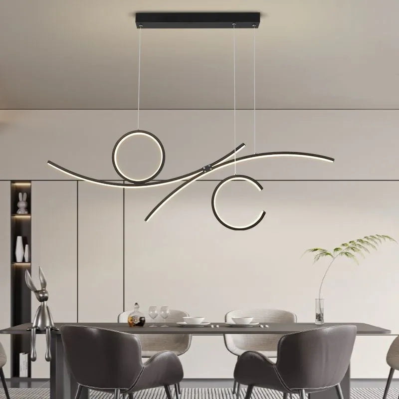 plafonnier led moderne design ondulé pour intérieur tendance 2024