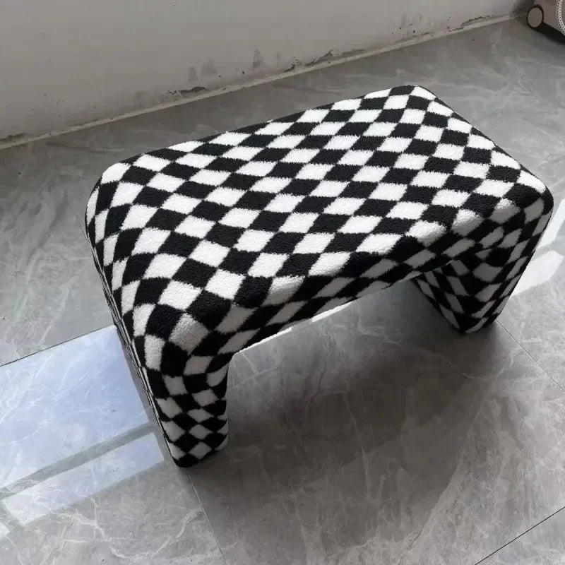 banc à langer nordique minimaliste meuble créatif en damier