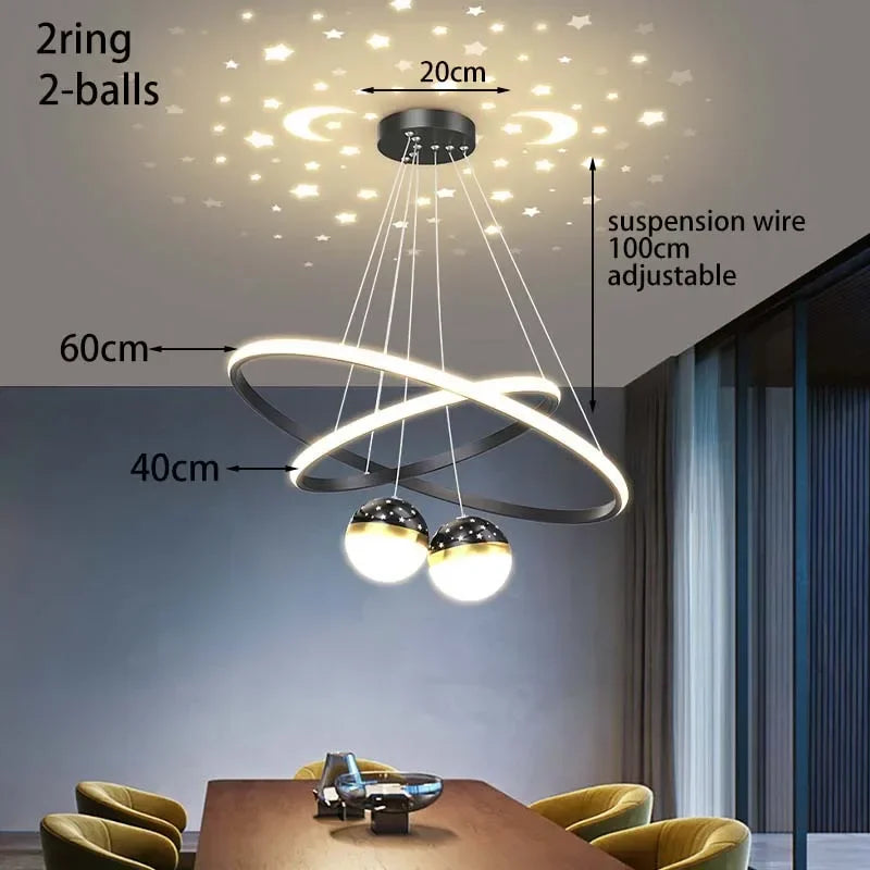 lustre led moderne ciel étoilé pour décoration intérieure