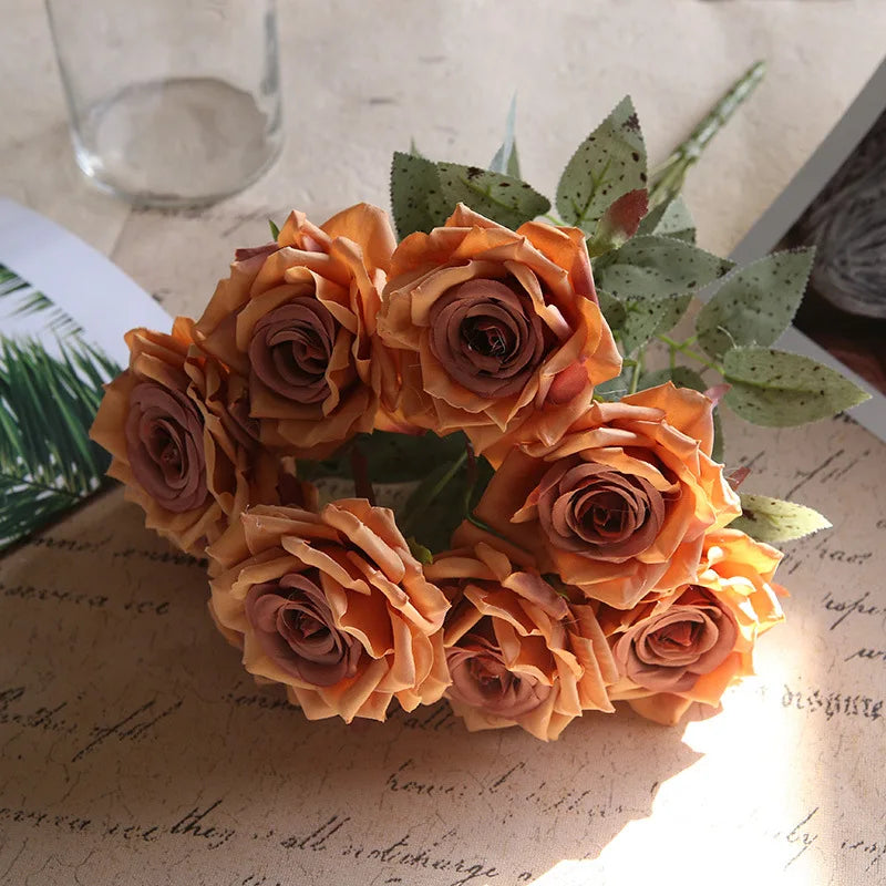 fleurs de roses artificielles bouquet décoration pour la maison et bureau