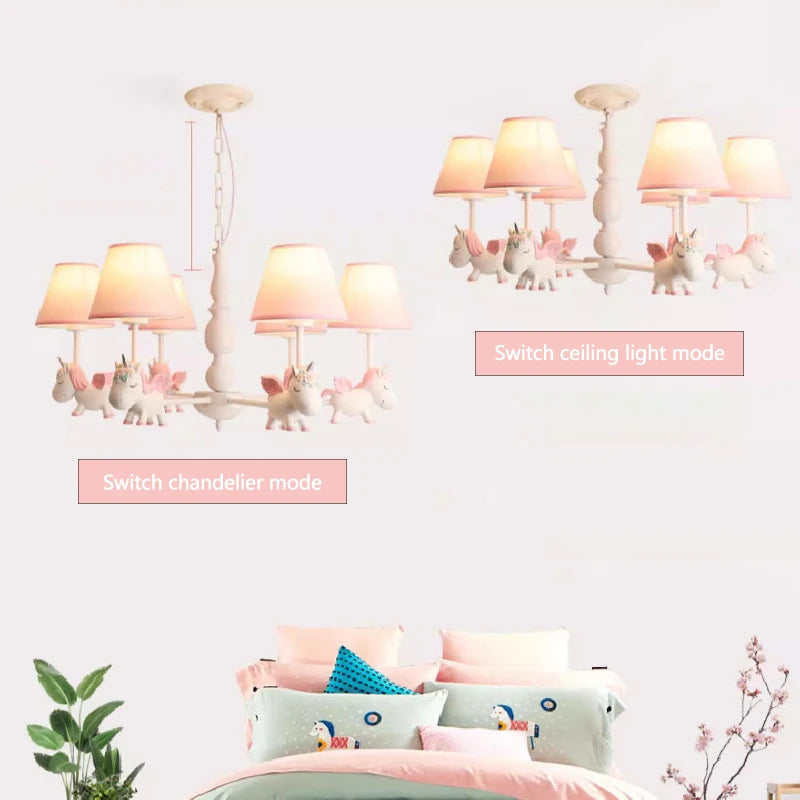 lustre enfant LED rotatif style nordique romantique et chaleureux