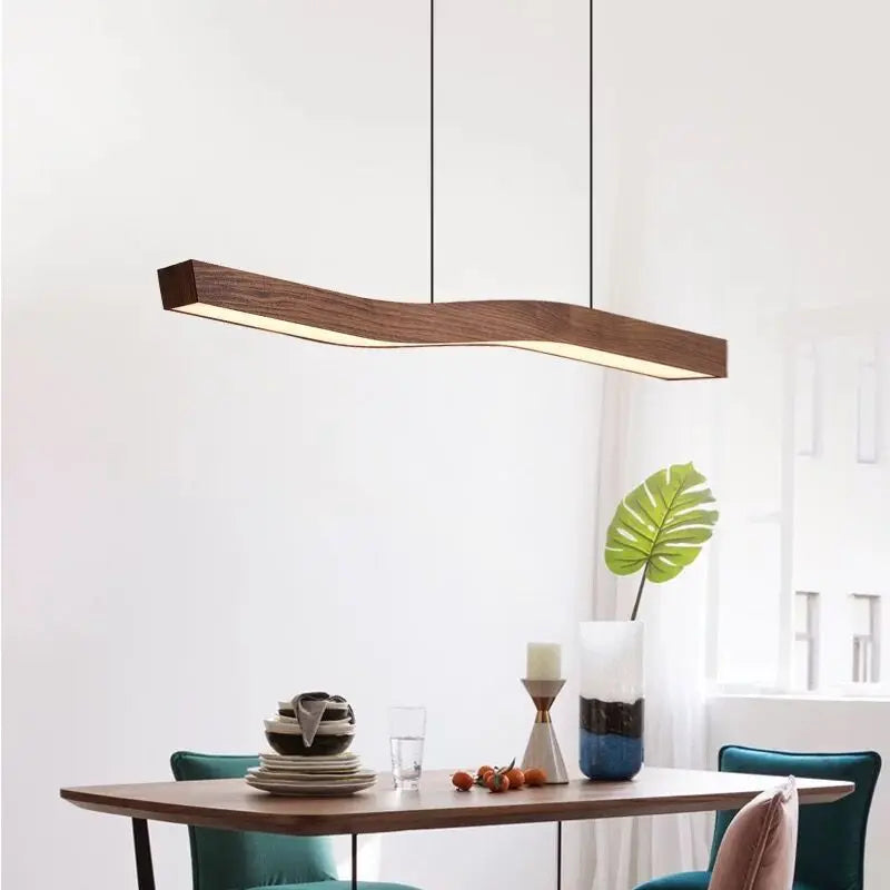 lampe suspendue imitation bois et métal intensité et fil réglables minimaliste