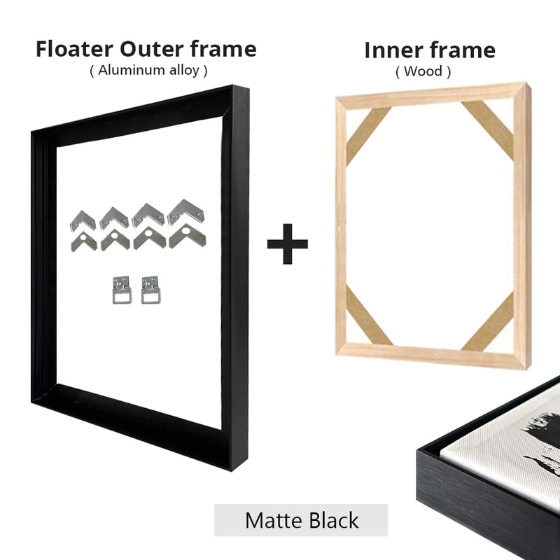 kit de cadre flottant en métal pour art mural