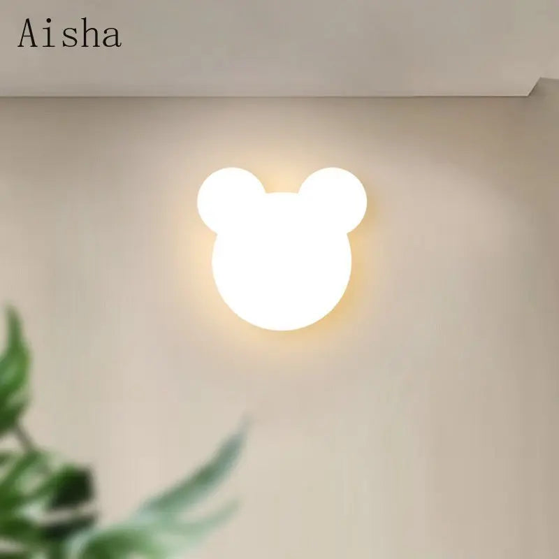 2022 New Wall Lamp Modern Led Bear Wall Light for Home Bedside Lamp Creative Children's Room Background Wall Nursery Aisle Lamps