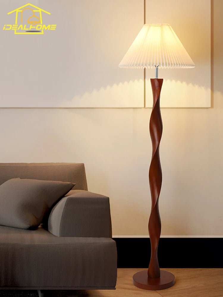 lampadaire rétro classique en bois pour déco élégante