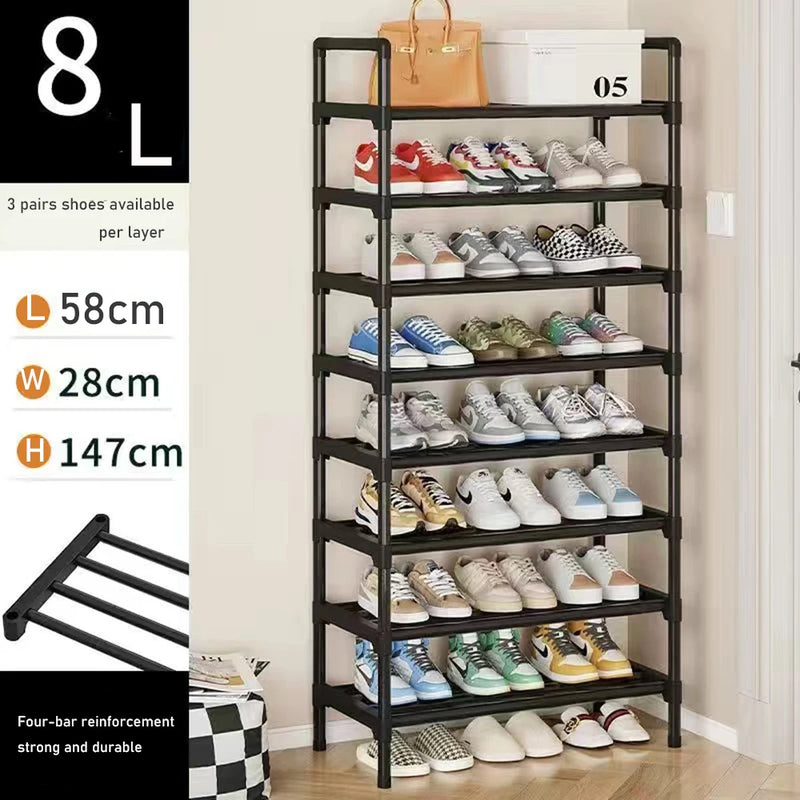 étagère à chaussures en métal design peu encombrante pour rangement pratique