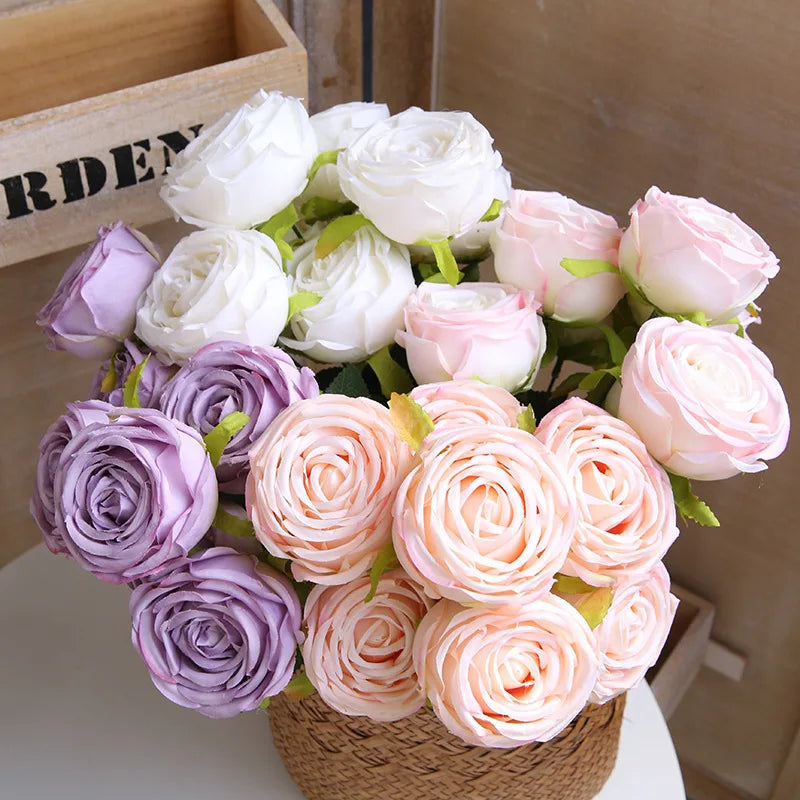 bouquets de roses artificielles pour décoration de mariage et artisanat