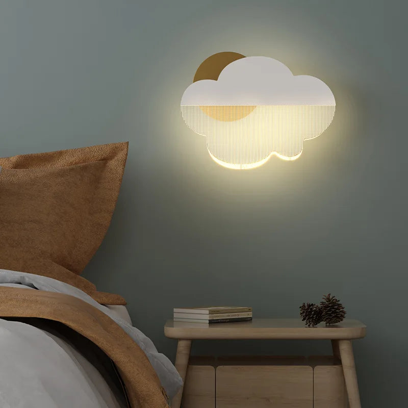 applique murale led en acrylique forme nuage décoration d'ambiance