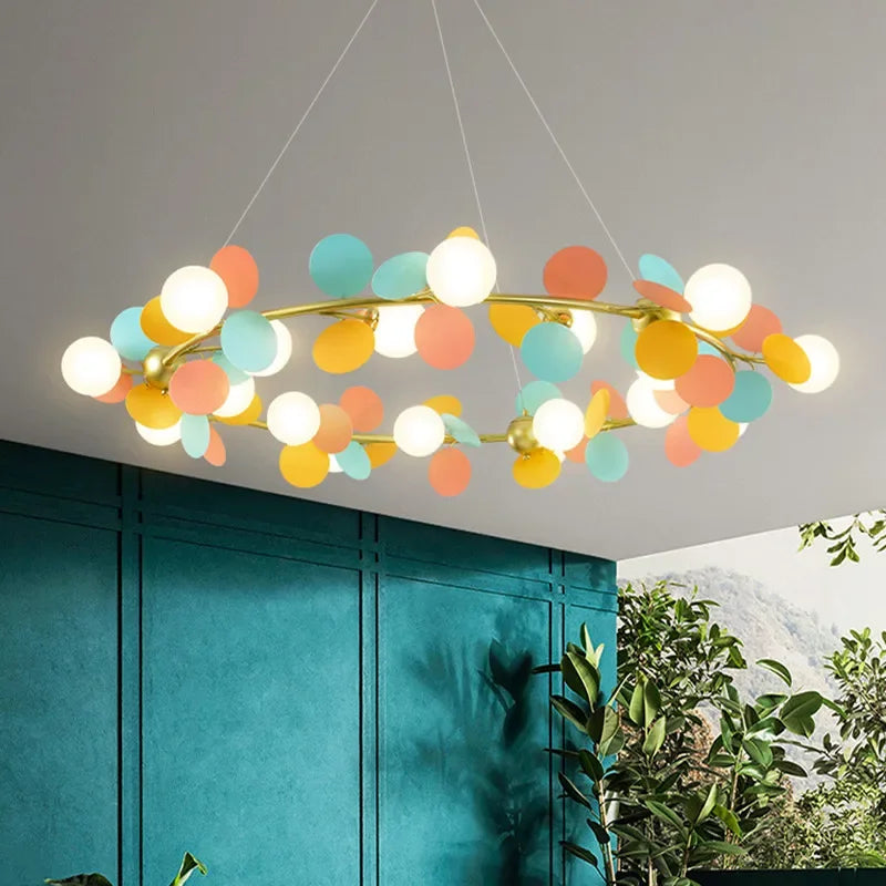 lustre moderne en verre design raisin doré luminaires suspendus