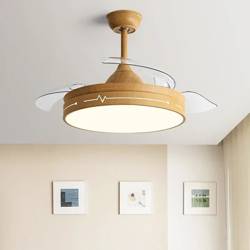 ventilateur de plafond avec lumière et contrôle caché moteur dc