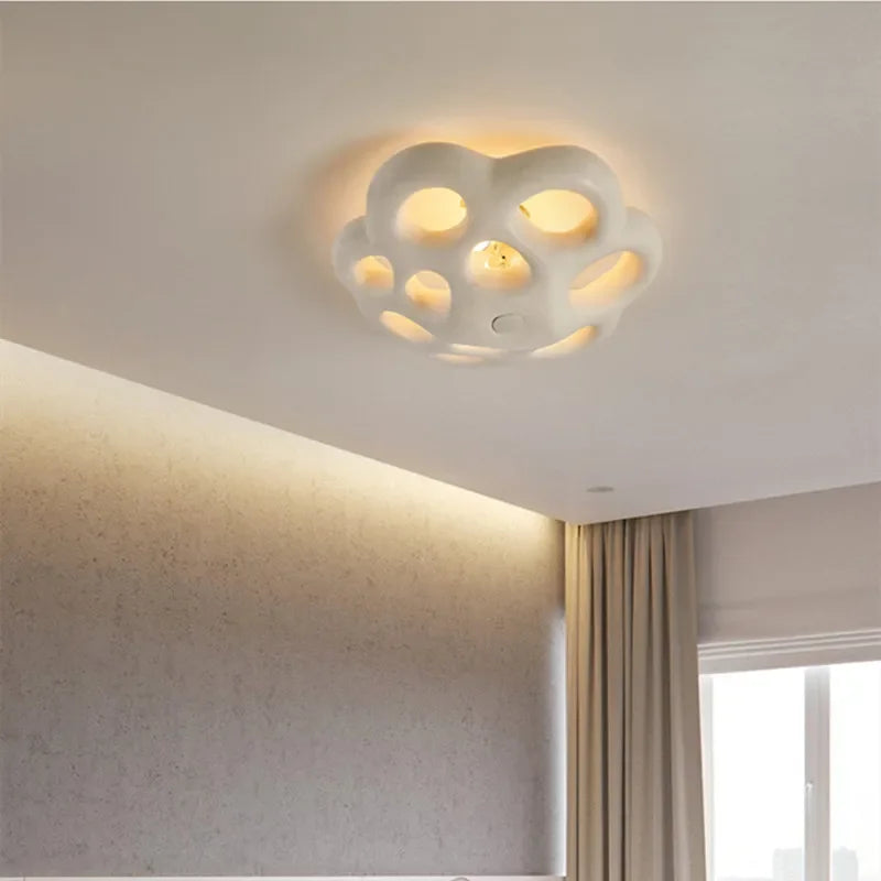 Nordic Minimalist Petal Wabi-Sabi LED Bedroom Ceiling Lamps Chandelier Living Dining Study Room Home Decor Ceiling Light Fixture