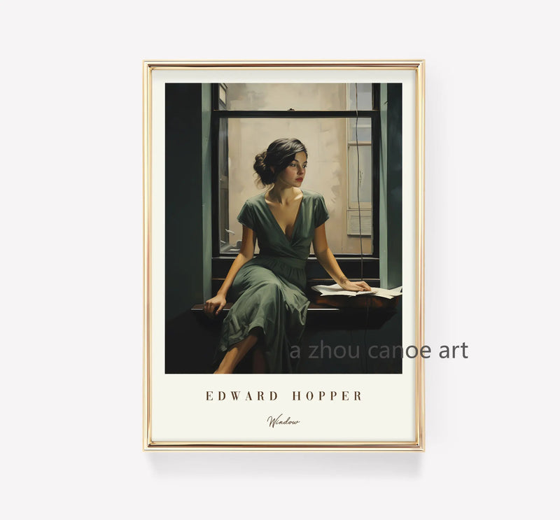 bibliothèque d'œuvres d'art d'edward hopper affiches modernes décorations murales