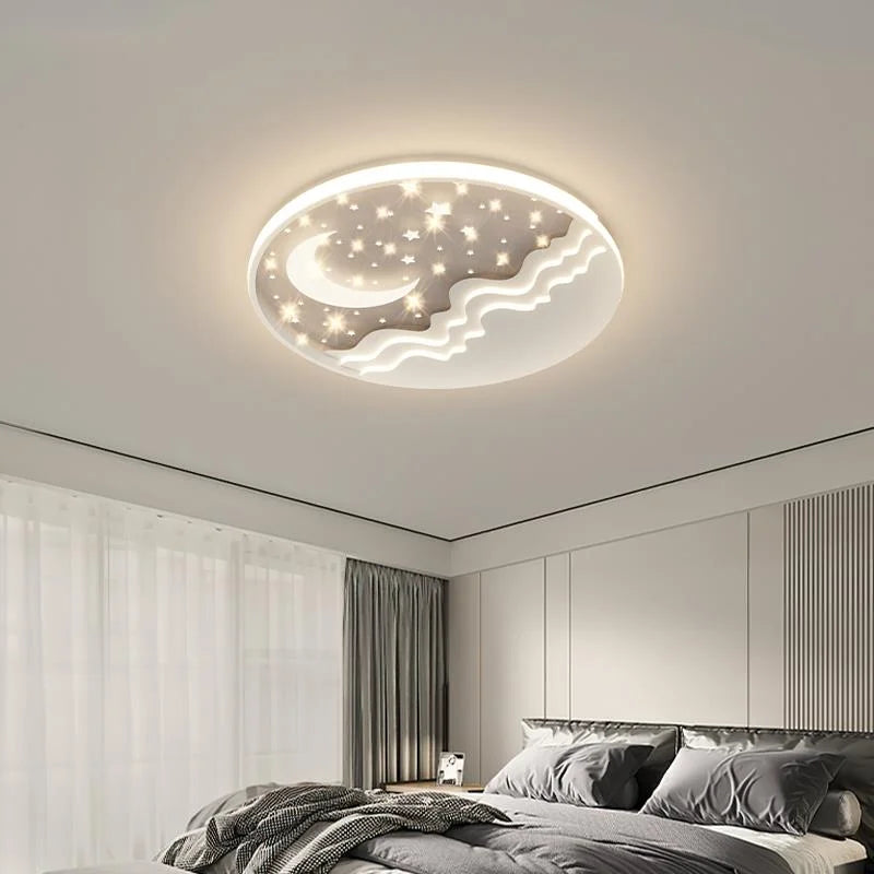 Modern Circular LED Chandelier Installed On The Ceiling, Interior Bedroom, Living Room Decorative Light, Creative Lighting