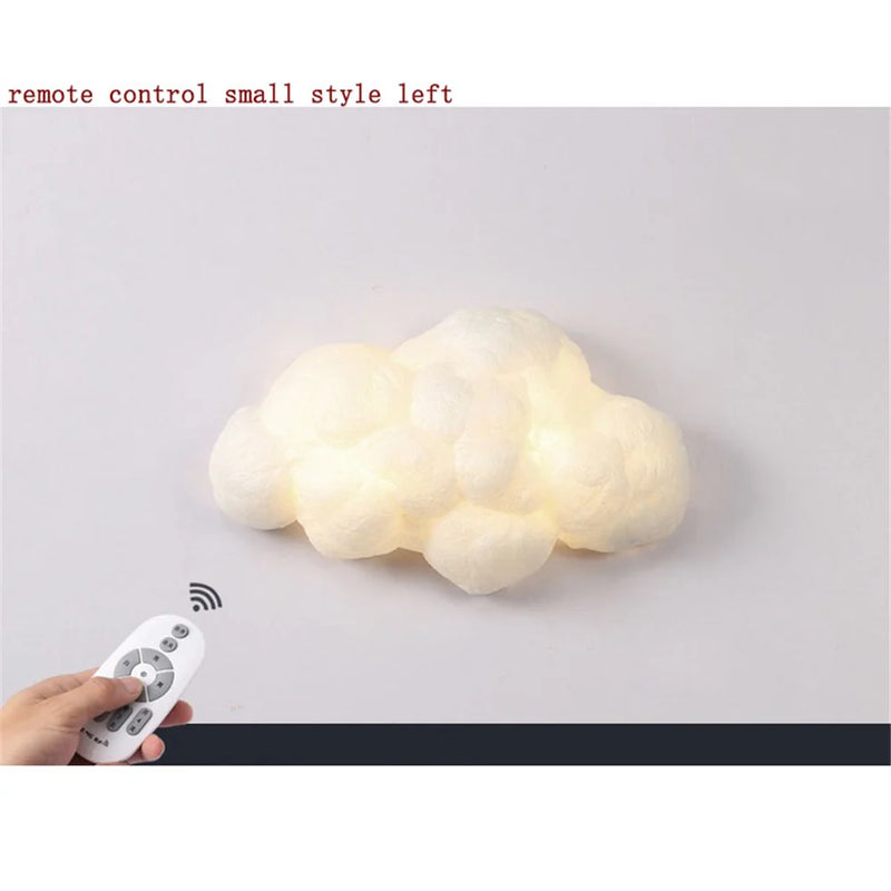 applique murale led nuage en imitation soie décorative pour enfants