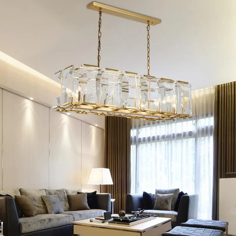 lustre en cristal de luxe moderne design éclairage suspendu