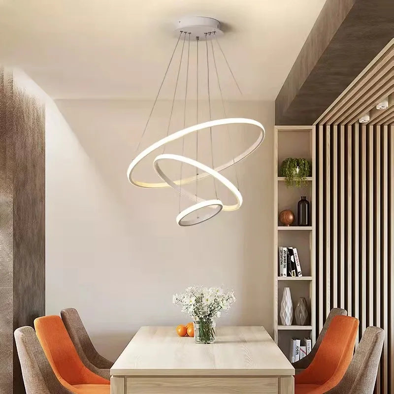 lustre moderne à LED pour décoration intérieure élégante