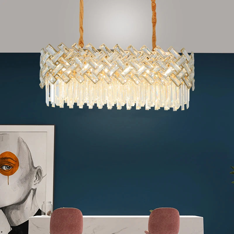 lustre moderne en cristal pour décoration intérieure élégante