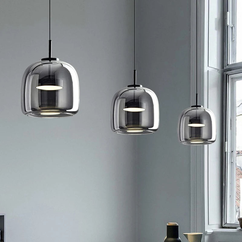 lampe suspendue en verre led luxe décor nordique moderne
