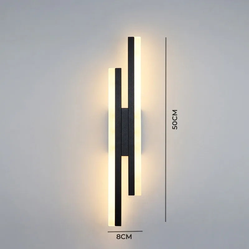 applique murale led verticale de luxe à deux têtes moderne