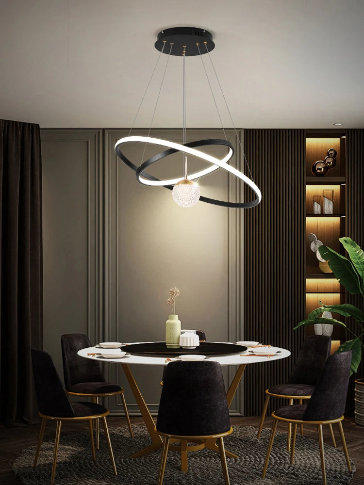 lustre rond moderne pour éclairage intérieur décoratif