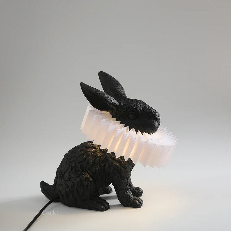 lampe de chevet lapin en résine style nordique décorative et moderne