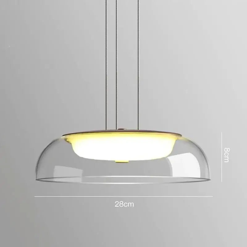 suspension à led avec couvercle en verre moderne