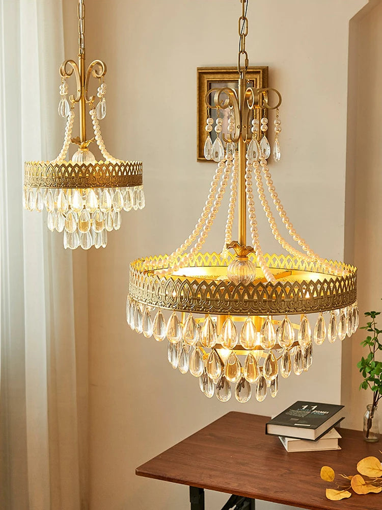 lustre à LED en cristal forme goutte d'eau pour intérieur moderne