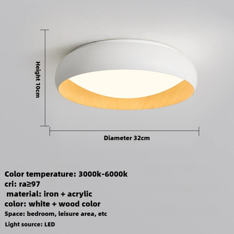 lampe minimaliste japonaise rétro circulaire anti éblouissement éclairage doux