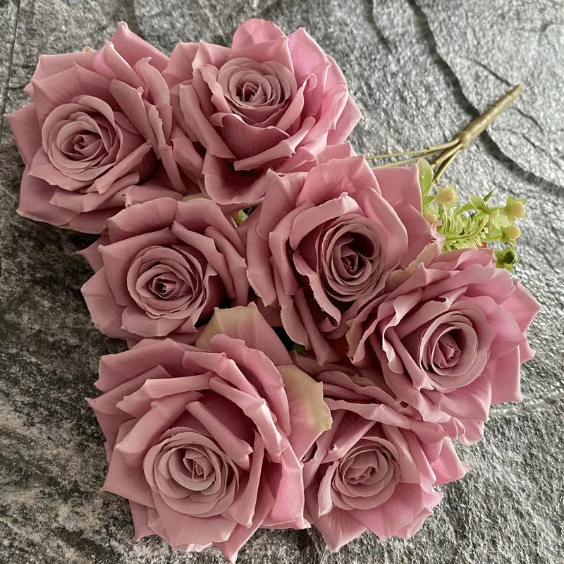 rose artificielle en soie pour décoration et photographie de mariage