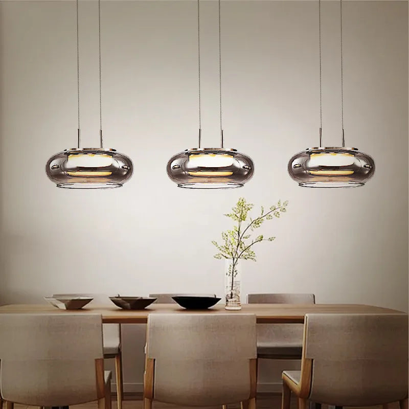 suspension led en verre design pour intérieur avec cordon réglable