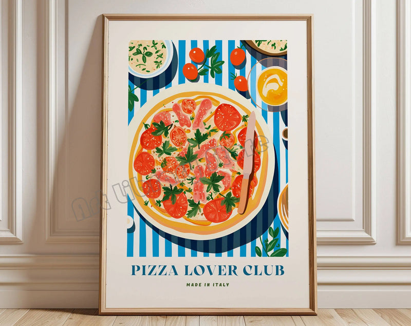 Tableau affiche rétro de nourriture italienne pour décoration murale