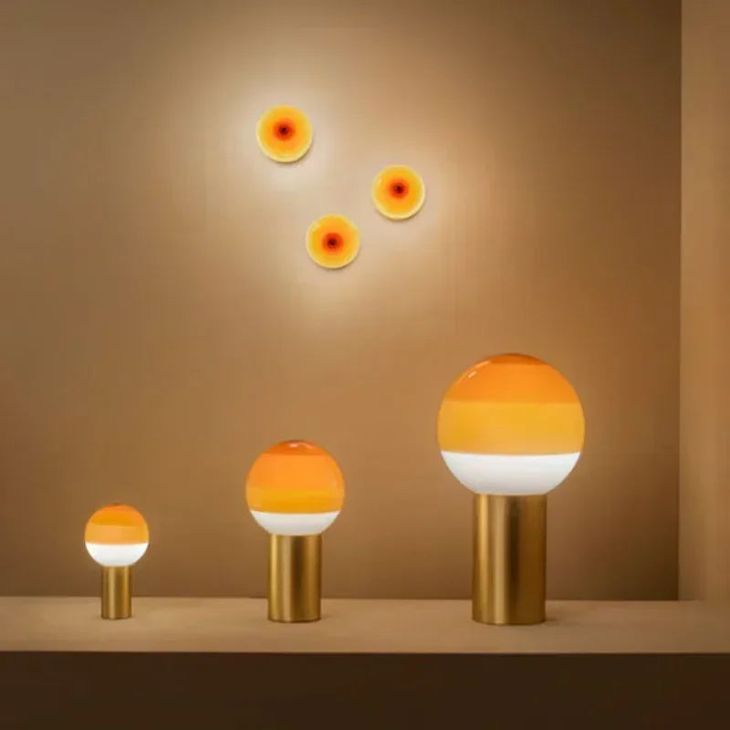 lampe de bureau nordique led en verre pour hôtel restaurant