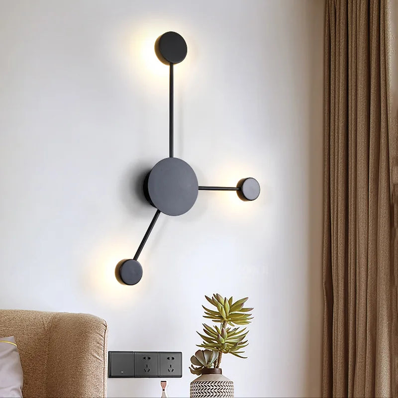 Modern Nordic Black Wall Lamp  AC110V AC220V Bedroom Bedside Wall Sconce Light Art Decoration Fixtures Living Room Wall Lights