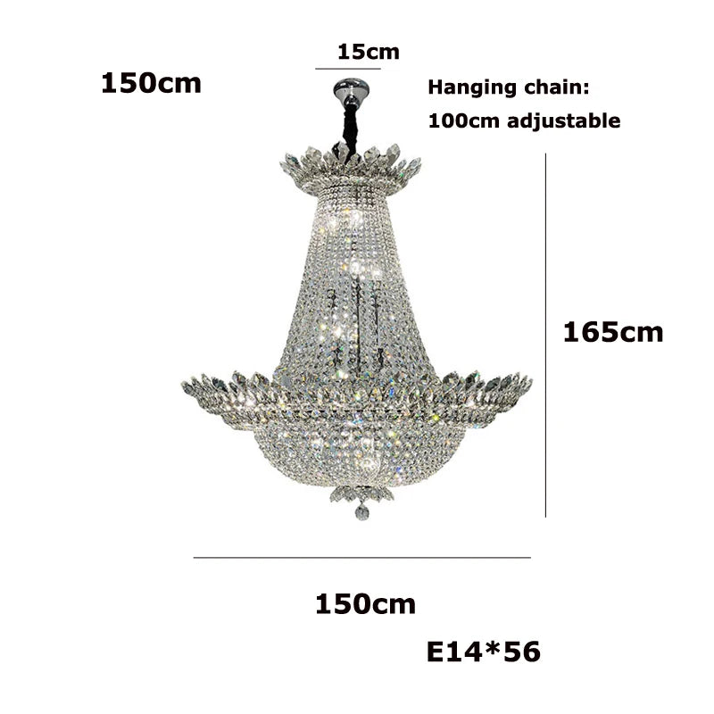 lustre led k9 cristal palace à intensité variable pour un éclairage élégant