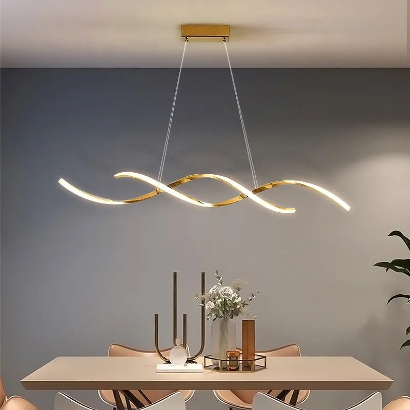 lustre moderne minimaliste en acier inoxydable pour restaurant et bar
