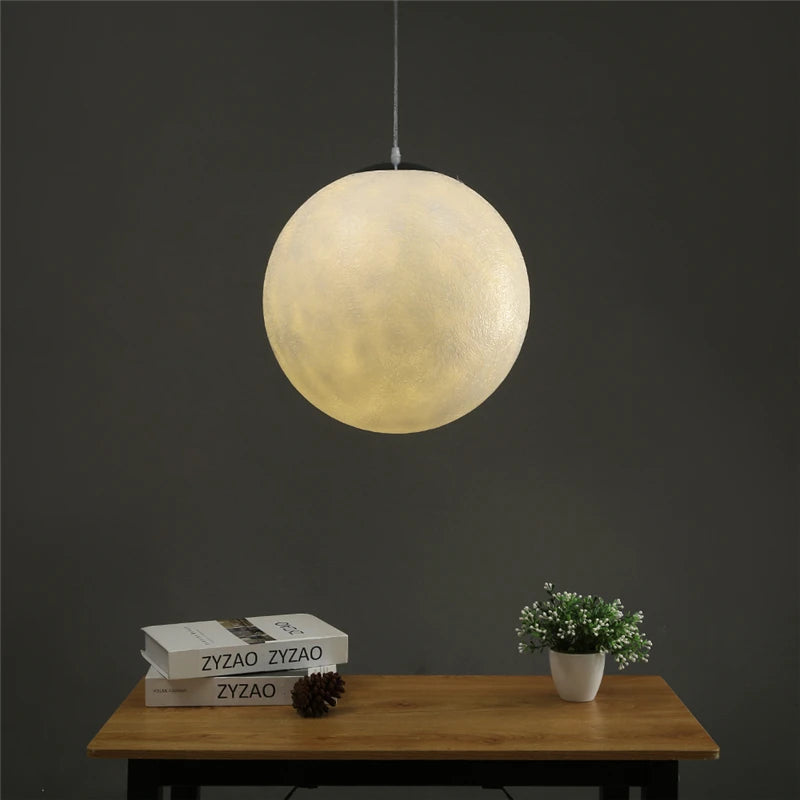 suspension LED en forme de lune design nordique moderne