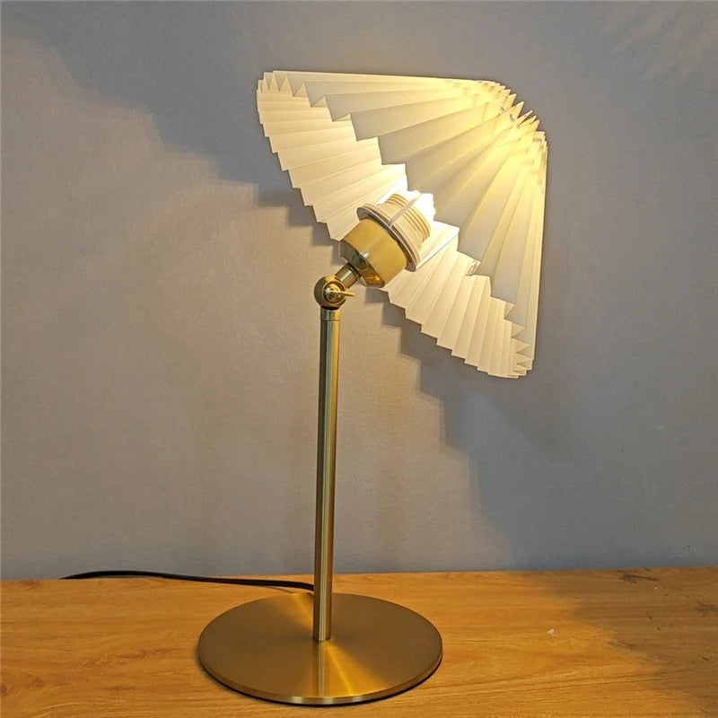 lampadaire rétro avec abat-jour plissé éclairage décoratif polyvalent