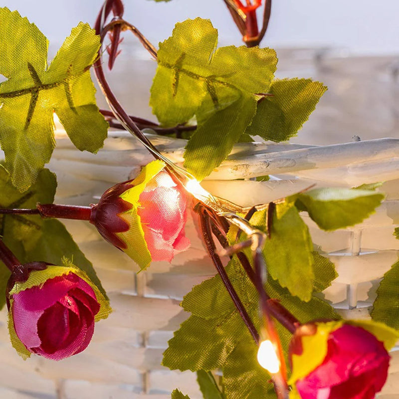 guirlande de roses artificielles lumineuse pour décoration féerique