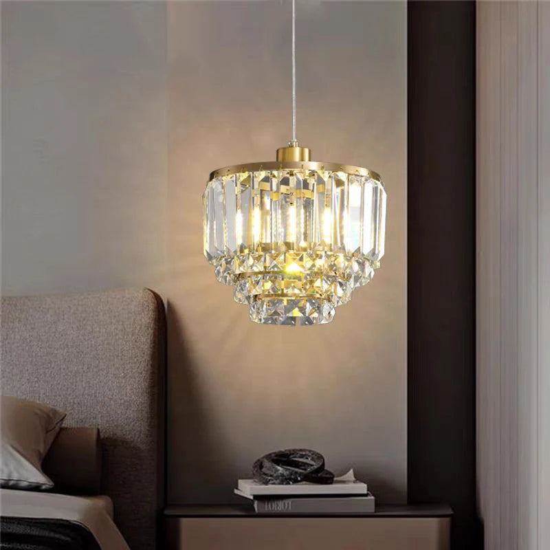 lustre en cristal de cuivre design pour décoration moderne