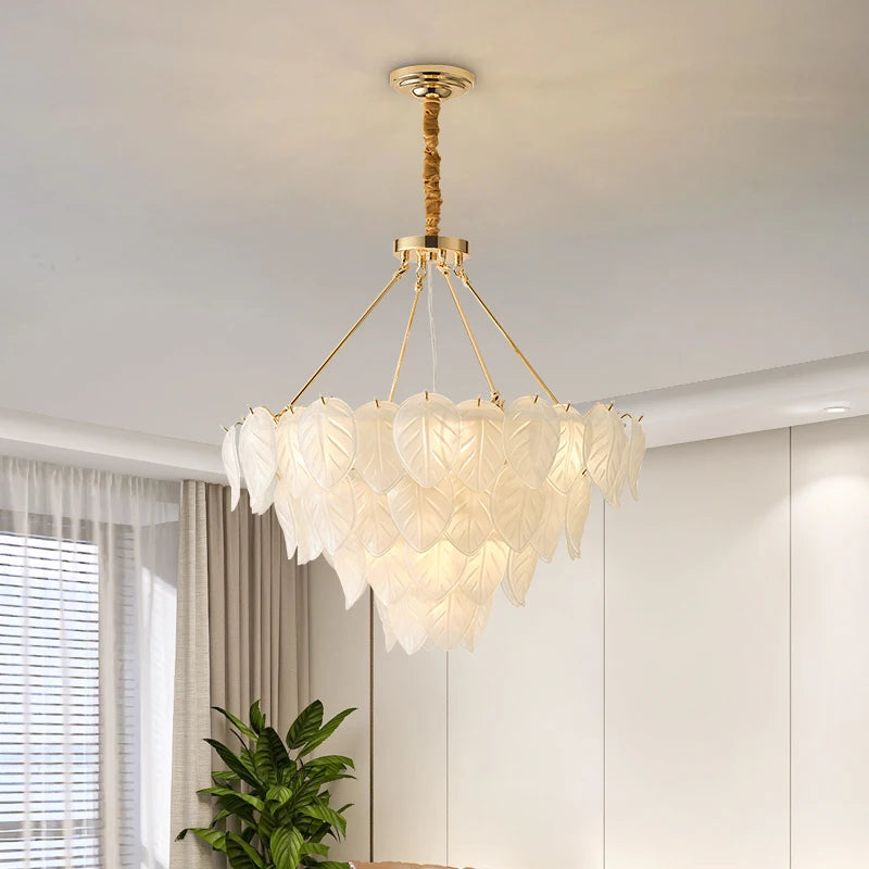 lustre en cristal doré pour décoration intérieure moderne