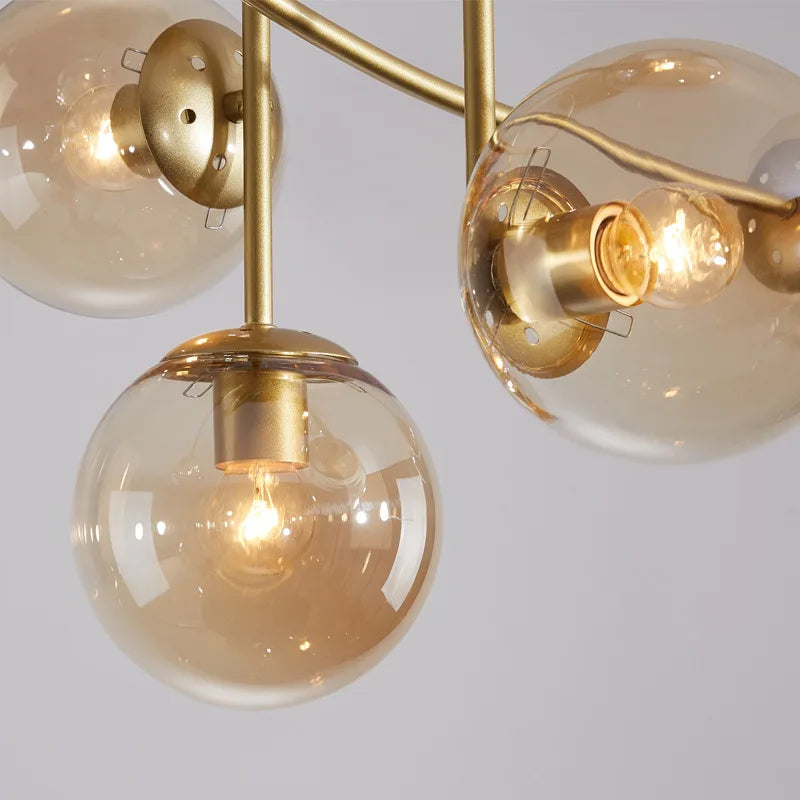lustre nordique moderne minimaliste en verre haricot magique led luxe