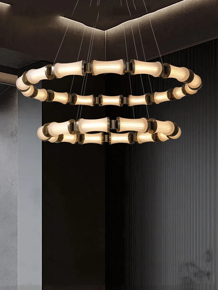 lustre led en verre design moderne de luxe