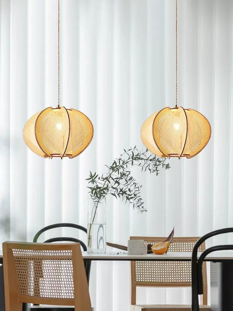 lustre moderne en corde de chanvre japonais pour décoration intérieure