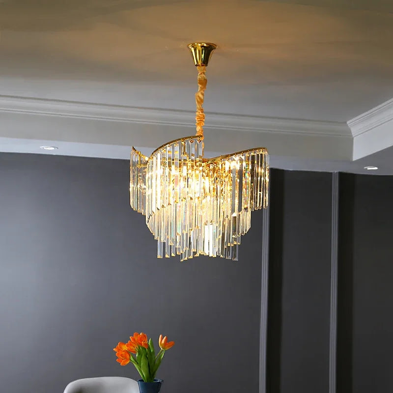 lustre en cristal design dimmable pour une ambiance élégante