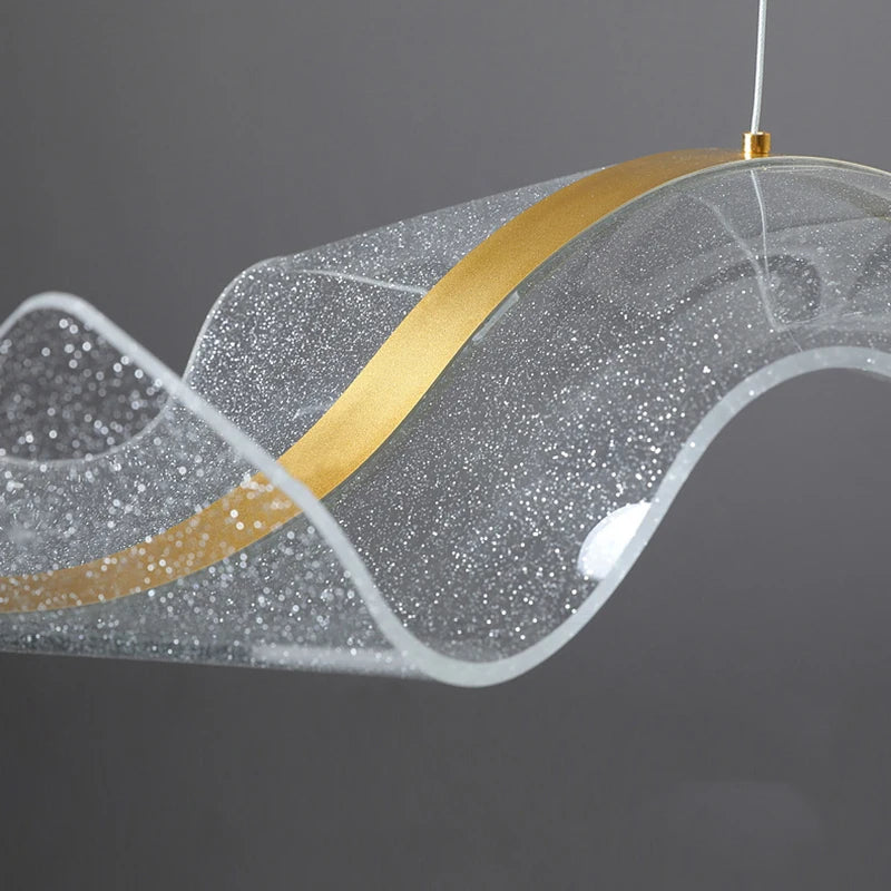 lustre led design moderne pour intérieur réglable en acrylique transparent